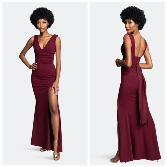 NWT Dress the Population Agathe Dress in Burgundy Sold Out Online - Picture 1 of 6